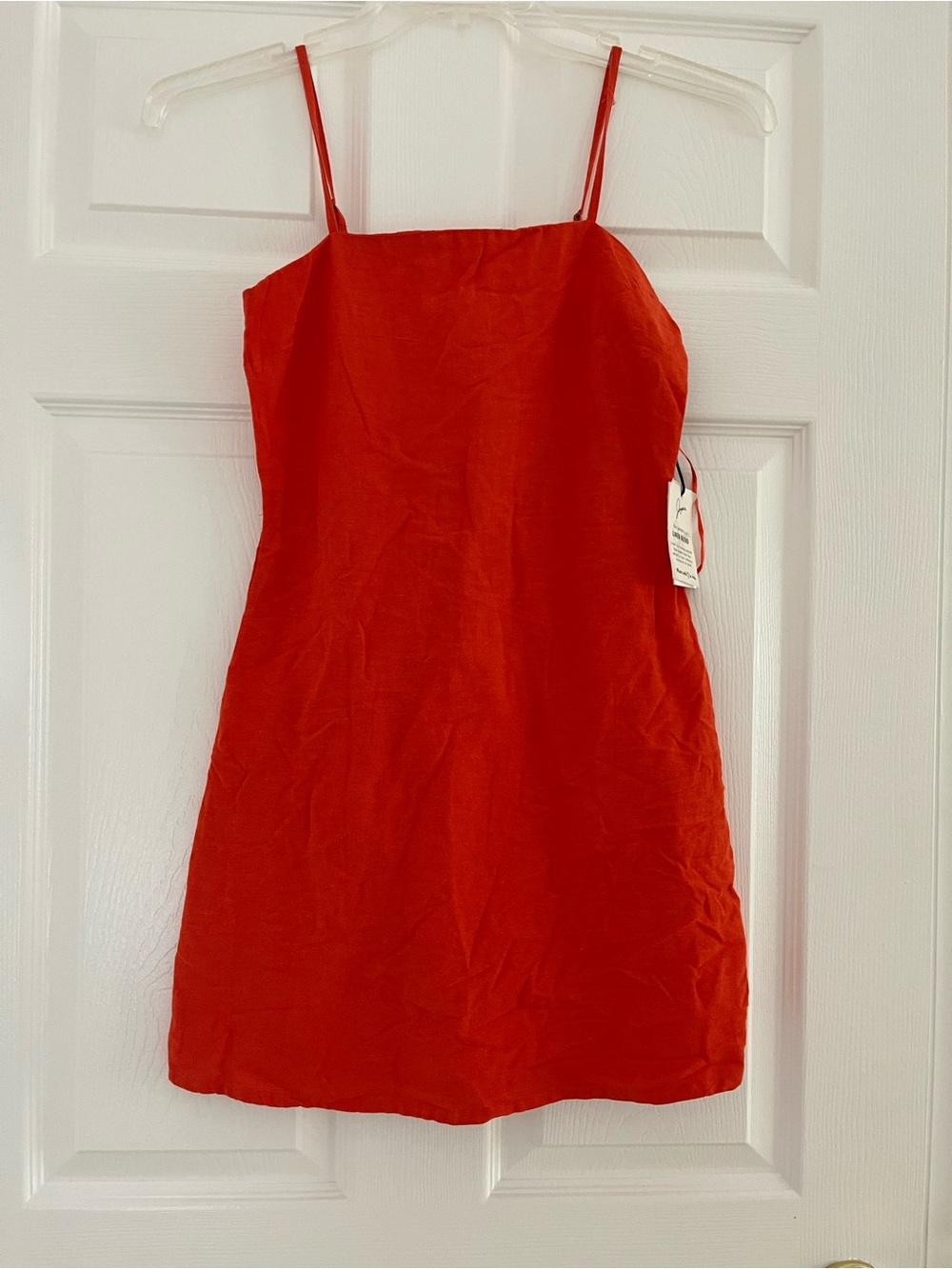 Orange Spaghetti-Strap Mini Dress